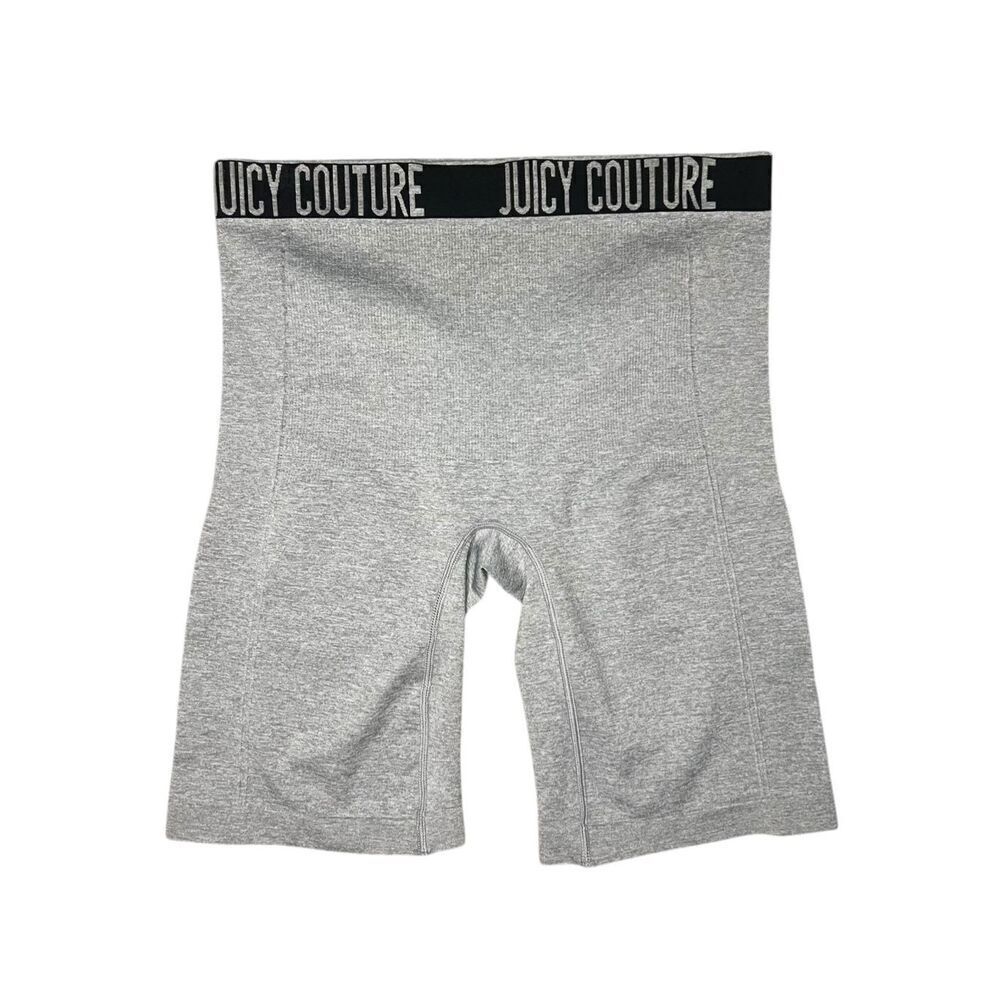 Juicy Couture Women’s Large Biker Shorts Gray Ribbed Activewear